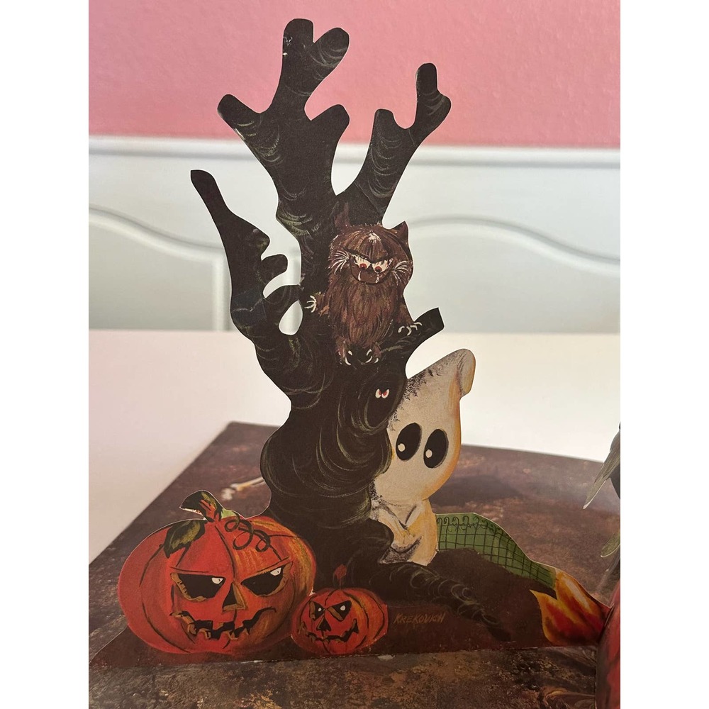 Vintage Witch Pop up Table decoration Hallmark 10" tall w/original pkg Halloween - Picture 3 of 16
